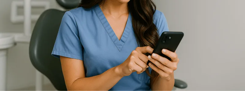 Dental Hygienist on a Phone